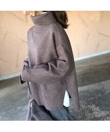 copine | 12月6日再入荷！ゆったりオーバーサイズ！シンプルタートルネックゆるニット(3color)(ニット/セーター)