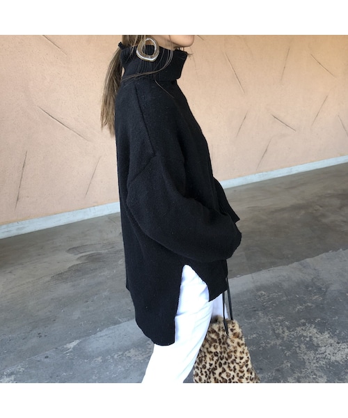 copine(コピン)の「12月6日再入荷!ゆったりオーバーサイズ!シンプルタートルネックゆるニット(3color)(ニット/セーター・レディース・その他)」の9枚目の写真