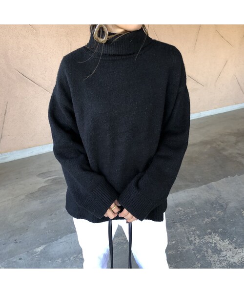 copine(コピン)の「12月6日再入荷!ゆったりオーバーサイズ!シンプルタートルネックゆるニット(3color)(ニット/セーター・レディース・その他)」の10枚目の写真