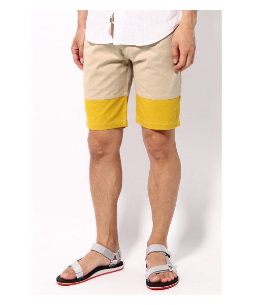 B.C STOCK（ベーセーストック）の「ストレッチツイルバイカラーショーツ（ショート・ハーフパンツ・メンズ・ブラック/グリーン/ブルー A/イエロー・46/48/50）」の4枚目の写真