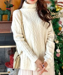 DHOLIC | ハーフケーブルニット(ニット/セーター)