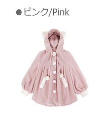 Bobon21 | 雪ギツネポンチョ風コート-全２色-(ポンチョ)