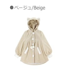 Bobon21 | 雪ギツネポンチョ風コート-全２色-(ポンチョ)