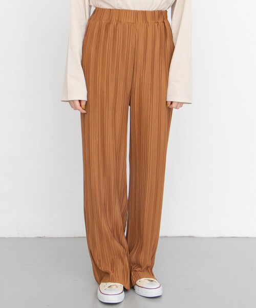 KBF（ケイビーエフ）の「プリーツイージーカットパンツ（その他・レディース・ORG BROWN/L.KHAKI/D.BROWN・one）」の7枚目の写真