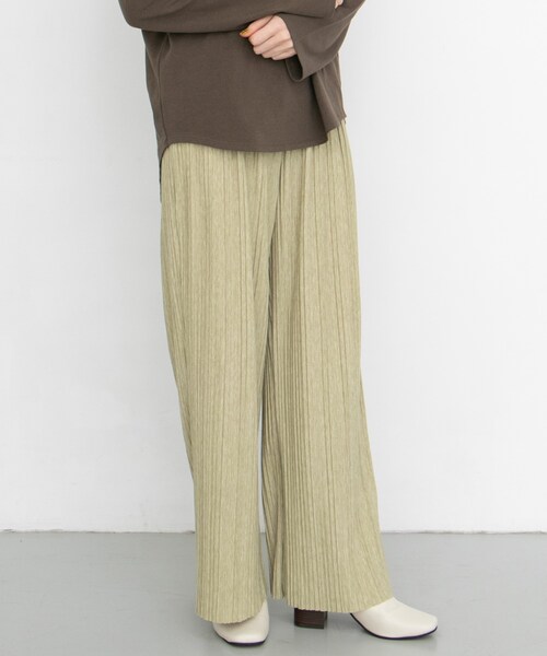 KBF（ケイビーエフ）の「プリーツイージーカットパンツ（その他・レディース・ORG BROWN/L.KHAKI/D.BROWN・one）」の2枚目の写真