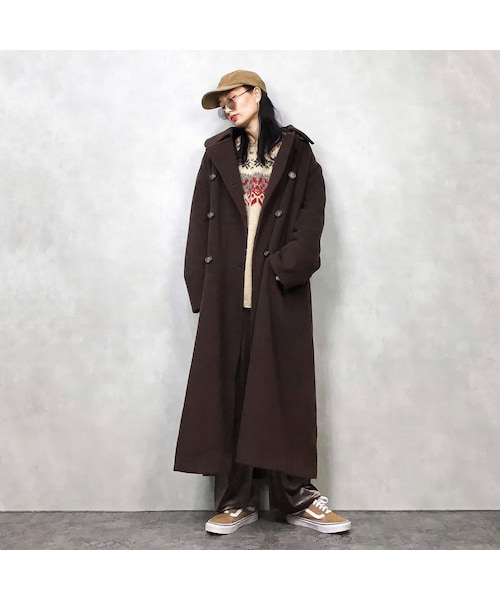 harvé benard ロングコート USED（ユーズド）の「harve benard brown oversize long coat-744-12
