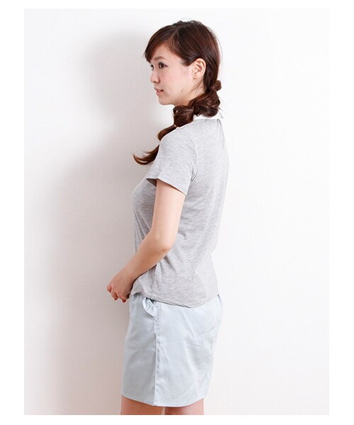 earth music&ecology(アースミュージックアンドエコロジー)の「・ビジュー衿付きプルオーバー(カットソー・レディース・杢ライトグレー/ネイビー・S/M)」の4枚目の写真