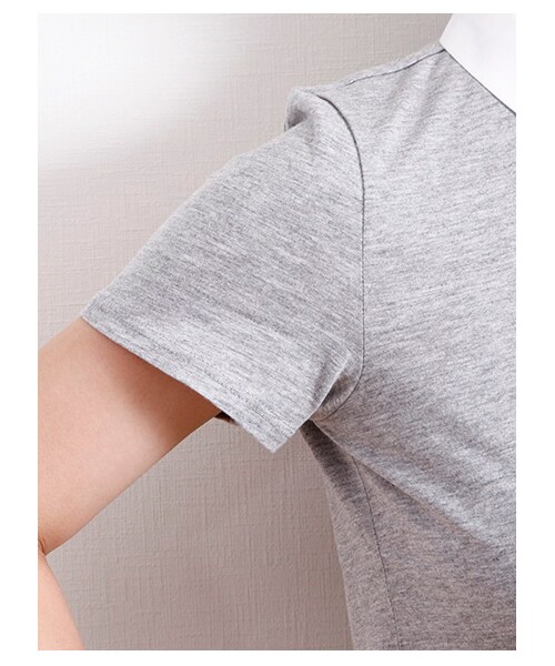 earth music&ecology(アースミュージックアンドエコロジー)の「・ビジュー衿付きプルオーバー(カットソー・レディース・杢ライトグレー/ネイビー・S/M)」の8枚目の写真