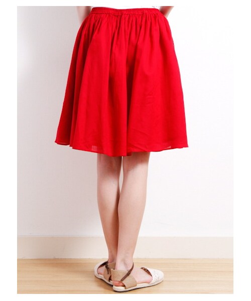 earth music&ecology(アースミュージックアンドエコロジー)の「・ギャザーカラースカート(スカート・レディース・レッド/グリーン/ブルー/ネイビー/カモフラージュ・F)」の8枚目の写真