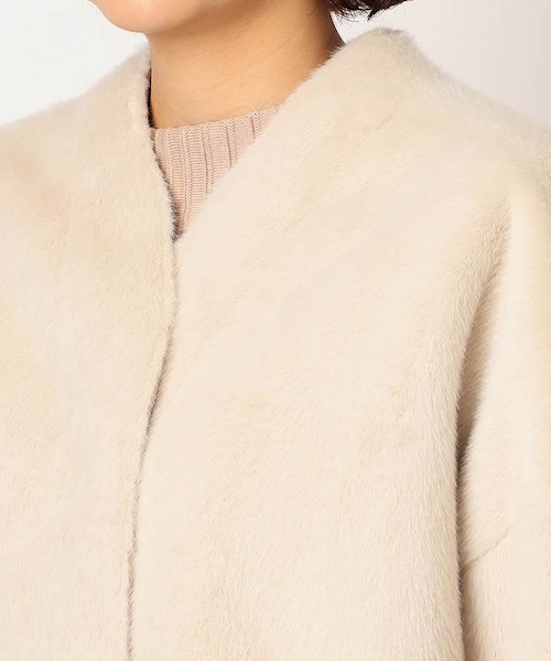 新品　NINE　ナイン　ウールコート　F　ベージュ NINE（ナイン）の「リバｰシブルファｰコｰト（）」 - WEAR
