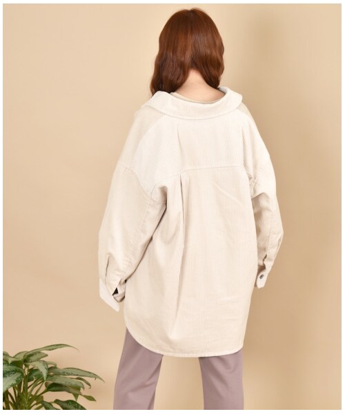 w closet（ダブルクローゼット）の「ウエスタン切り替え裏付ＢＩＧシャツはおり（ジャケット/アウター・レディース・アイボリー/グレージュ/モカ/ピンク/サックス/ブラウン・FREE/M/L/23.5/24.5）」の21枚目の写真