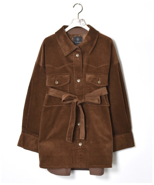 w closet（ダブルクローゼット）の「ウエスタン切り替え裏付ＢＩＧシャツはおり（ジャケット/アウター・レディース・アイボリー/グレージュ/モカ/ピンク/サックス/ブラウン・FREE/M/L/23.5/24.5）」の3枚目の写真