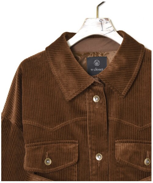w closet（ダブルクローゼット）の「ウエスタン切り替え裏付ＢＩＧシャツはおり（ジャケット/アウター・レディース・アイボリー/グレージュ/モカ/ピンク/サックス/ブラウン・FREE/M/L/23.5/24.5）」の14枚目の写真