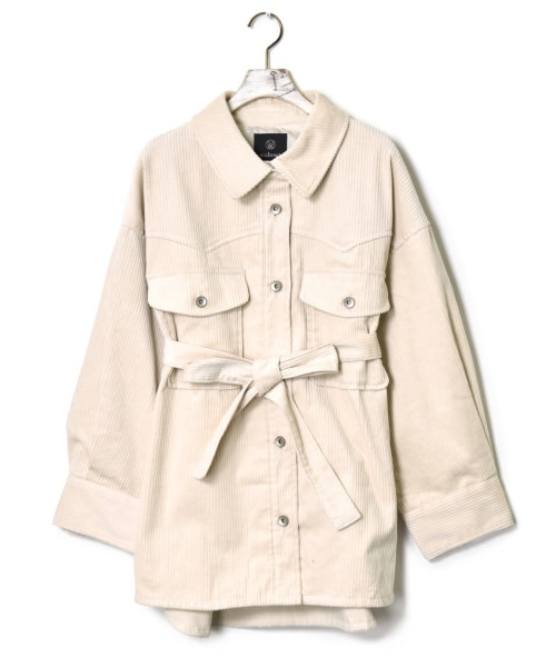 w closet（ダブルクローゼット）の「ウエスタン切り替え裏付ＢＩＧシャツはおり（ジャケット/アウター・レディース・アイボリー/グレージュ/モカ/ピンク/サックス/ブラウン・FREE/M/L/23.5/24.5）」の4枚目の写真