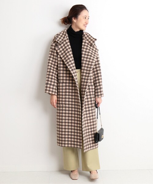 SLOBE IENA チェックスタンドコート SLOBE IENA（スローブイエナ）の「チェックスタンドコート