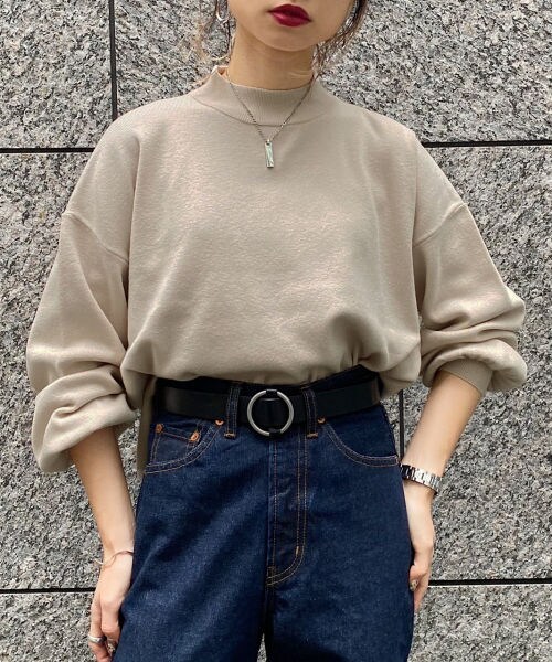 PAGEBOY（ページボーイ）の「【20SS/WEB先行予約】ハイネックボリュームニットＳＳ（トップス・レディース・オフホワイト/ベージュ/レモン/ピーコックブルー・F）」の9枚目の写真