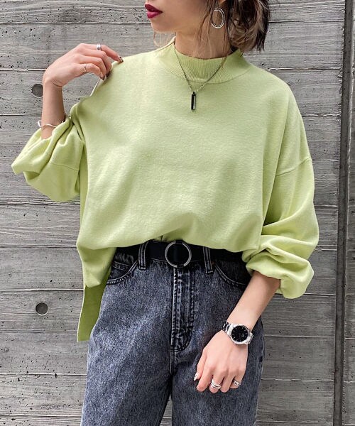 PAGEBOY（ページボーイ）の「【20SS/WEB先行予約】ハイネックボリュームニットＳＳ（トップス・レディース・オフホワイト/ベージュ/レモン/ピーコックブルー・F）」の10枚目の写真