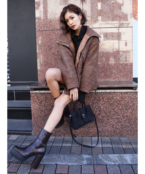 EMODA（エモダ）の「タンクヒールカーブブーツ（その他シューズ）」 - WEAR