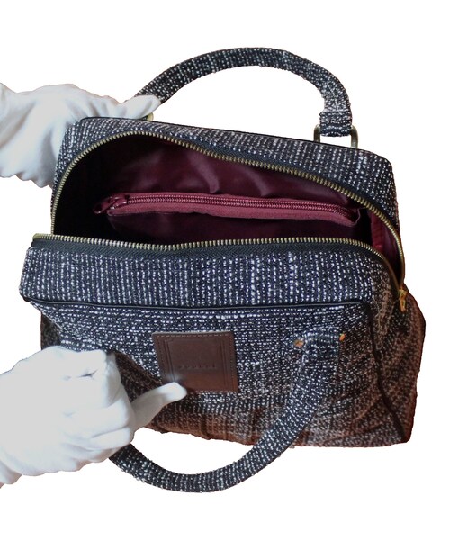 no brand（ノーブランド）の「ソフトプリーツ2wayバッグ　ショルダーバッグ　ハンドバッグ　(ブラック&ホワイト)(B65B)　【送料・代引き手数料無料】（ショルダーバッグ・レディース・その他）」の10枚目の写真