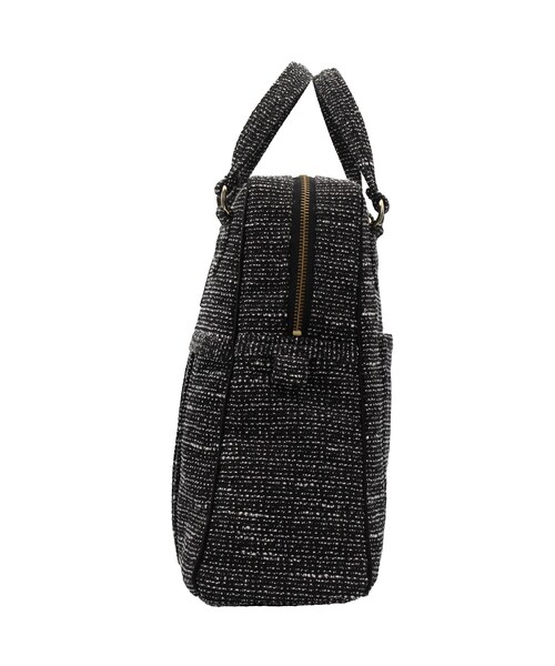 no brand（ノーブランド）の「ソフトプリーツ2wayバッグ　ショルダーバッグ　ハンドバッグ　(ブラック&ホワイト)(B65B)　【送料・代引き手数料無料】（ショルダーバッグ・レディース・その他）」の4枚目の写真