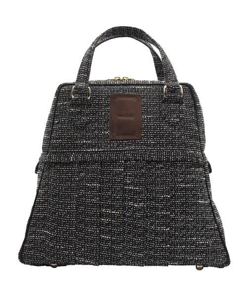 no brand（ノーブランド）の「ソフトプリーツ2wayバッグ　ショルダーバッグ　ハンドバッグ　(ブラック&ホワイト)(B65B)　【送料・代引き手数料無料】（ショルダーバッグ・レディース・その他）」の2枚目の写真