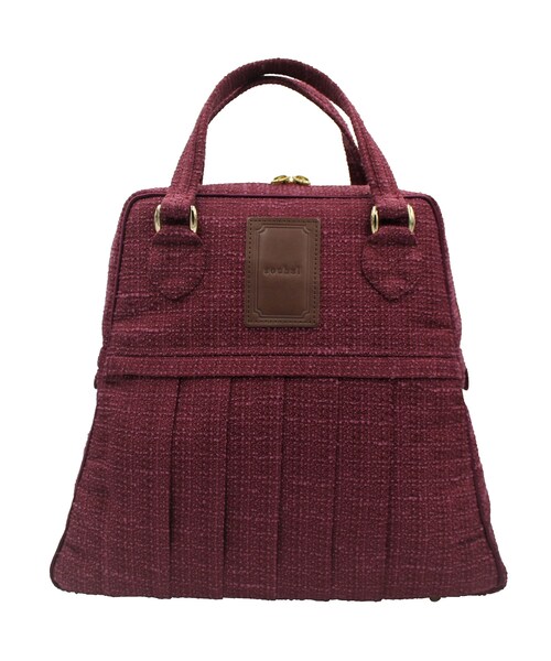 no brand(ノーブランド)の「ソフトプリーツ2wayバッグ ショルダーバッグ ハンドバッグ (ボルドー)(C66B) 【送料・代引き手数料無料】(ショルダーバッグ・レディース・その他)」の2枚目の写真