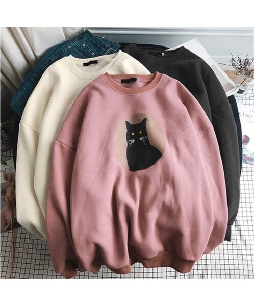 no brand(ノーブランド)の「韓国風 猫柄トレーナーシャツ メンズ スウェット ストリートファッション(スウェット・メンズ・その他)」の10枚目の写真
