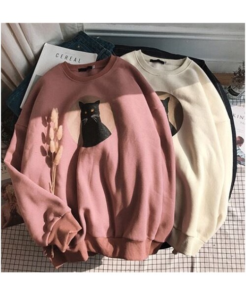 no brand(ノーブランド)の「韓国風 猫柄トレーナーシャツ メンズ スウェット ストリートファッション(スウェット・メンズ・その他)」の4枚目の写真