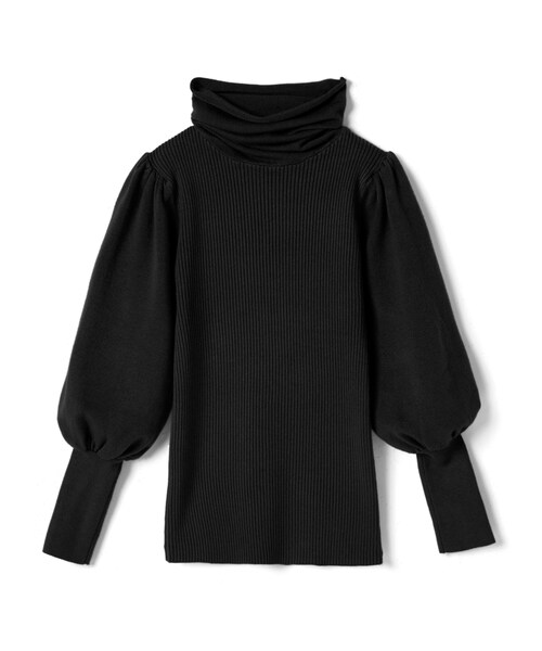 GRL（グレイル）の「タートルネックボリュームスリーブニットトップス（ニット/セーター・レディース・アイボリー/ブラック/モカ・M）」の2枚目の写真