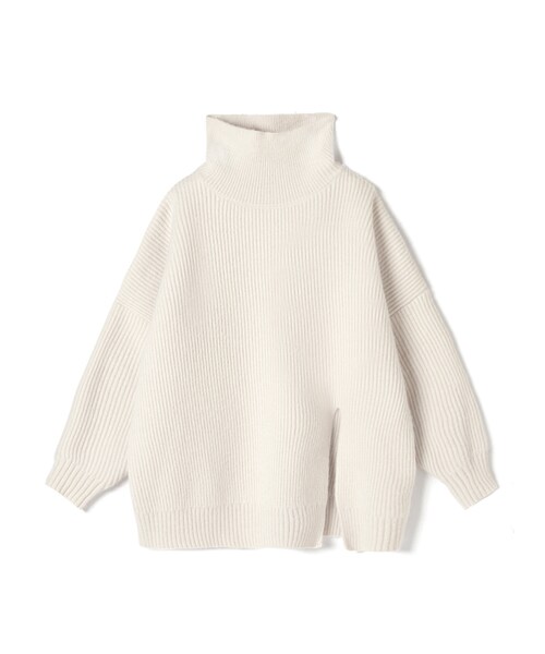GRL（グレイル）の「タートルネックスリットニットトップス（ニット/セーター・レディース・ベージュ/ブルー/アイボリー・F）」の2枚目の写真