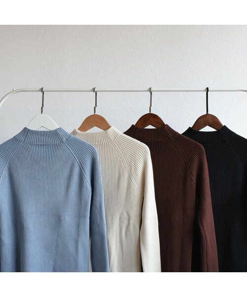 Lavish Gate(ラヴィッシュゲート)の「knit-02075 ボタンデザイン リブ ハイネック ニット ブラック ブラウン ダスティブルー アイボリー(ニット/セーター・レディース・その他)」の13枚目の写真