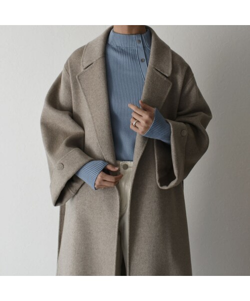 Lavish Gate(ラヴィッシュゲート)の「knit-02075 ボタンデザイン リブ ハイネック ニット ブラック ブラウン ダスティブルー アイボリー(ニット/セーター・レディース・その他)」の9枚目の写真