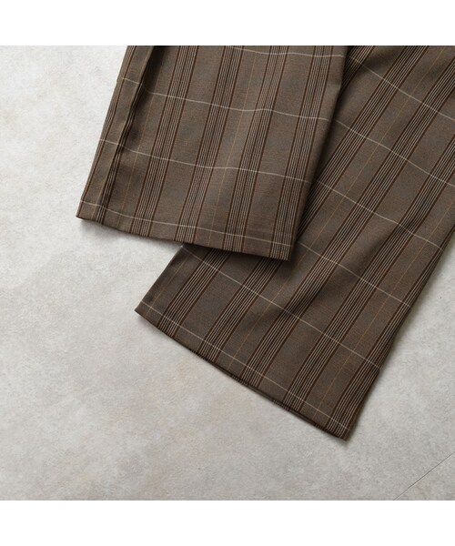 Lavish Gate（ラヴィッシュゲート）の「bottoms-02047　ツータック セミワイド チェックパンツ　ブラウン（その他パンツ・レディース・その他）」の12枚目の写真