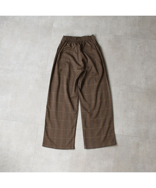 Lavish Gate（ラヴィッシュゲート）の「bottoms-02047　ツータック セミワイド チェックパンツ　ブラウン（その他パンツ・レディース・その他）」の8枚目の写真