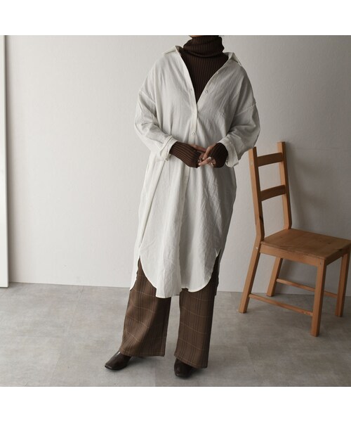 Lavish Gate（ラヴィッシュゲート）の「bottoms-02047　ツータック セミワイド チェックパンツ　ブラウン（その他パンツ・レディース・その他）」の6枚目の写真