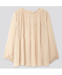 UNIQLO | ジョーゼットプリーツブラウス（長袖）(シャツ/ブラウス)