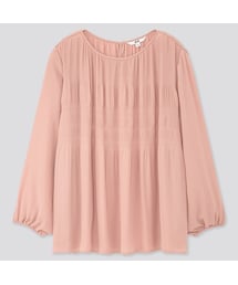 UNIQLO | ジョーゼットプリーツブラウス（長袖）(シャツ/ブラウス)