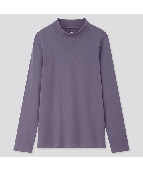 UNIQLO（ユニクロ）の「コットンフライスハイネックT（長袖）（Tシャツ/カットソー・レディース・PINK 11/OLIVE 56/GREEN 52/NATURAL 30/BLUE 66/WHITE 00/BLACK 09/GRAY 03・L/M/3XL/S/XL/XS/XXL）」の8枚目の写真