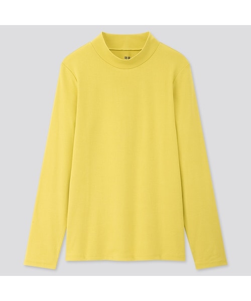 UNIQLO（ユニクロ）の「コットンフライスハイネックT（長袖）（Tシャツ/カットソー・レディース・PINK 11/OLIVE 56/GREEN 52/NATURAL 30/BLUE 66/WHITE 00/BLACK 09/GRAY 03・L/M/3XL/S/XL/XS/XXL）」の7枚目の写真