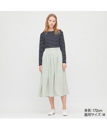 UNIQLO | ドレープギャザーロングスカート（丈標準81～85cm）(スカート)
