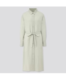 UNIQLO | ベルテッドロングシャツワンピース（長袖）(ワンピース)