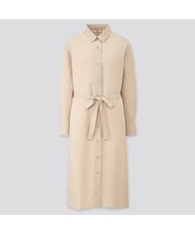 UNIQLO | ベルテッドロングシャツワンピース（長袖）(ワンピース)