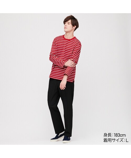 UNIQLO（ユニクロ）の「ウォッシュボーダーT（Tシャツ/カットソー・メンズ・WHITE 00/GRAY 03/RED 16/LIGHT BLUE 60/NAVY 69・4XL/M/XS/3XL/L/S/XL/XXL）」の5枚目の写真