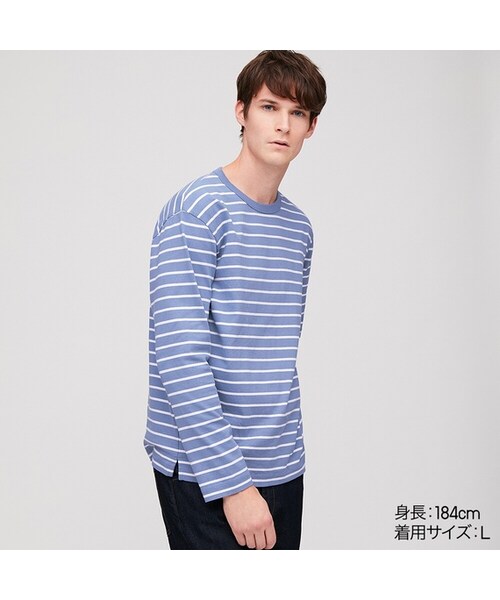 UNIQLO（ユニクロ）の「ウォッシュボーダーT（Tシャツ/カットソー・メンズ・WHITE 00/GRAY 03/RED 16/LIGHT BLUE 60/NAVY 69・4XL/M/XS/3XL/L/S/XL/XXL）」の3枚目の写真