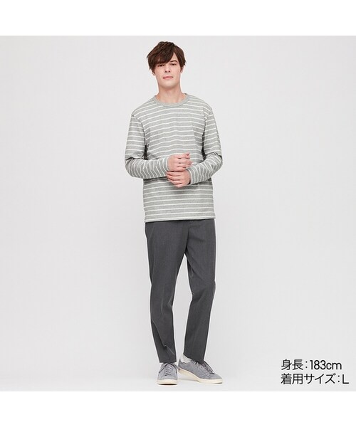 UNIQLO（ユニクロ）の「ウォッシュボーダーT（Tシャツ/カットソー・メンズ・WHITE 00/GRAY 03/RED 16/LIGHT BLUE 60/NAVY 69・4XL/M/XS/3XL/L/S/XL/XXL）」の2枚目の写真