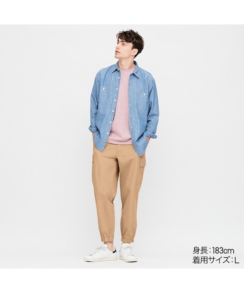 UNIQLO（ユニクロ）の「EZYワイドフィットカーゴジョガーパンツ（丈標準64～70cm）（その他パンツ・メンズ・OLIVE 56/BLACK 09/KHAKI 33/DARK GRAY 08・L/M/XL/XXL/S/3XL/XS/4XL）」の4枚目の写真