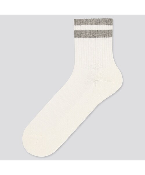 UNIQLO（ユニクロ）の「ラインハーフソックス（ソックス/靴下・メンズ・GRAY 03/WHITE 00・25-27/27-29）」の2枚目の写真