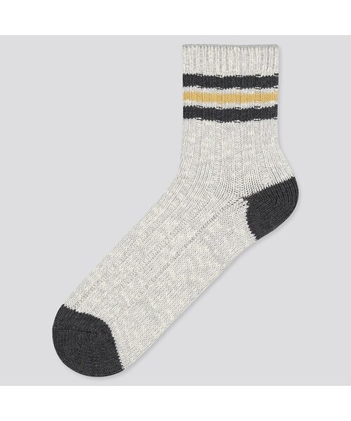 UNIQLO（ユニクロ）の「ラインハーフソックス（ソックス/靴下・メンズ・NAVY 69/GRAY 03・25-27/27-29）」の2枚目の写真