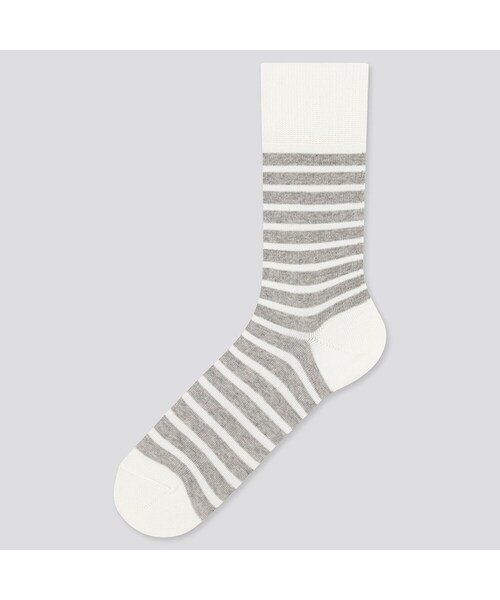 UNIQLO（ユニクロ）の「ボーダーソックス（ソックス/靴下・メンズ・OFF WHITE 01/BLACK 09/RED 17/WHITE 00・27-29/25-27）」の2枚目の写真