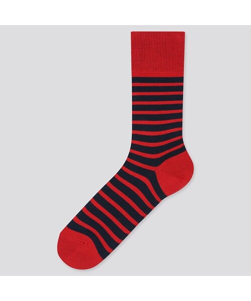 UNIQLO（ユニクロ）の「ボーダーソックス（ソックス/靴下・メンズ・OFF WHITE 01/BLACK 09/RED 17/WHITE 00・27-29/25-27）」の4枚目の写真